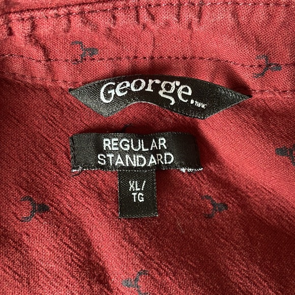 Red Western Button Down Shirt XL - Picture 5 of 6